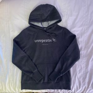 Custom made charcoal grey hoodie